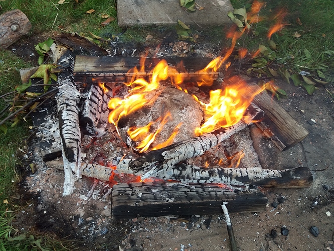 Tuohen kaasut liekeissä